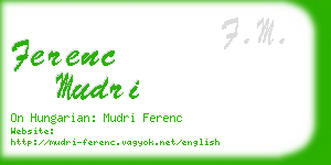 ferenc mudri business card